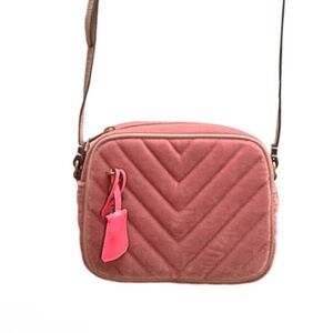 J.Crew Mini Signet Velvet Quilted Chevron Crossbody Shoulder Bag